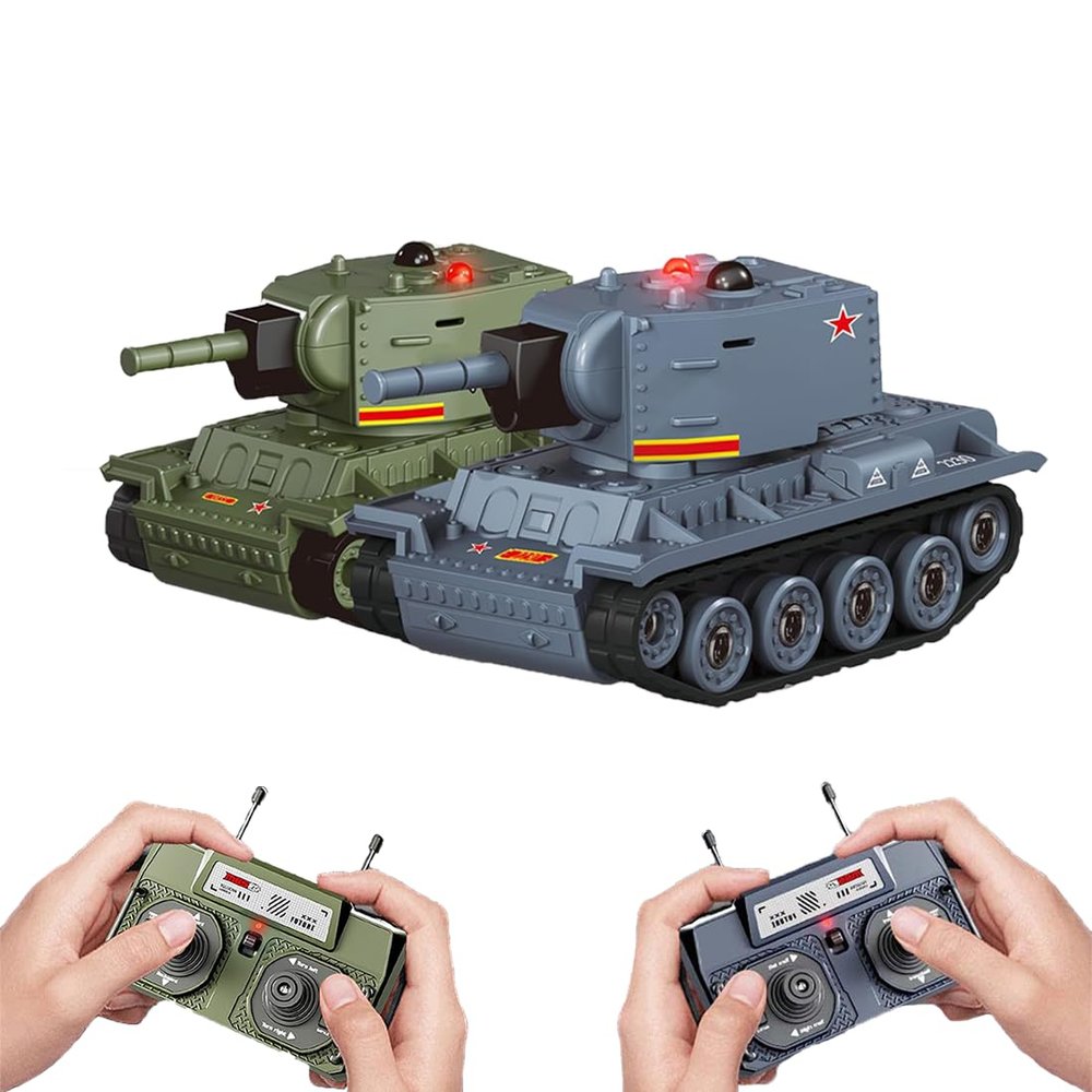 YounggDiy 1/64 Mini RC Battle Tank, Full Proportional Remote Control Military Vehicles Infrared Combat Mode, Rotating Turret and Track Drive, Alloy Body with USB Charging