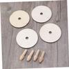 BESPORTBLE 4pcs Wooden Spinning Tops DIY Painting for Unfinished Natural Wood Gyroscope to Enhance Hand Eye Coordination and Creativity Random Style view 3