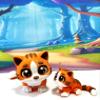 Articulated 3D Printed Ginger Cat, Mother and Child Orange Ginger Cat Fidget Toy, Desk Dcor, Display, 3D Printed in USA - AGC001 view 2