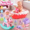 Baby Doll Bath Toys Set with Bathtub, 11" Baby Dolls, Rocking Chair,Swimming Ring, 2 Sets Baby Dolls Clothes and 15 PCS Doll Accessories.Perfect Pretend Play Toddler Toy Gift for Girls Aged 3 4 5 6. view 2