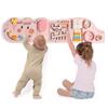 ROBUD Elephant Montessori Busy Board, 12-in-1 Activity Wall Busy Board, Montessori Sensory Wall Panel for Boys & Girls, Toddler Learning Activity Center for Playroom, Nursery, Pink view 1