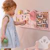 ROBUD Elephant Montessori Busy Board, 12-in-1 Activity Wall Busy Board, Montessori Sensory Wall Panel for Boys & Girls, Toddler Learning Activity Center for Playroom, Nursery, Pink view 2