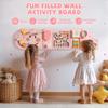 ROBUD Elephant Montessori Busy Board, 12-in-1 Activity Wall Busy Board, Montessori Sensory Wall Panel for Boys & Girls, Toddler Learning Activity Center for Playroom, Nursery, Pink view 3