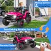 Hikole 24V Ride on Car with Remote Control,Toddler Electric Car, 2100W Strong Motors, Shock Springs, Fast/Slow Speeds, Drving/Reverse, LED Light&Music&Horn&Bluetooth, 1 Wide Seat-Pink view 3