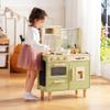 ROBUD Wooden Play Kitchen Set, Pretend Play Kitchen for Kids, Toy Kitchen with Microwave, Sink, Stove and Ice Maker, Toddlers Kitchen Playset Gift for Boys Girls, 3+ (Green) view 2