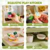ROBUD Wooden Play Kitchen Set, Pretend Play Kitchen for Kids, Toy Kitchen with Microwave, Sink, Stove and Ice Maker, Toddlers Kitchen Playset Gift for Boys Girls, 3+ (Green) view 3