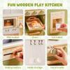 ROBUD Wooden Play Kitchen Set, Pretend Play Kitchen for Kids, Toy Kitchen with Microwave, Sink, Stove and Ice Maker, Toddlers Kitchen Playset Gift for Boys Girls, 3+ (Green) view 4