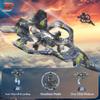 BEZGAR RC Plane, Foam Remote Control Airplane, Drone for Kids, RC Aircraft for Boys and Girls, Fighter Jet Helicopter with LED Lights, Altitude Hold, 360 Flip Stunt Rotation, Toy Airplane Blue view 3