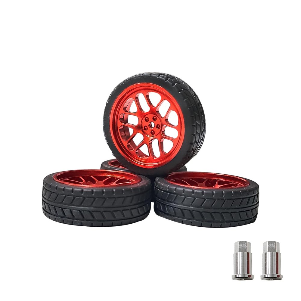 1/18 Scale Metal Tires Set of 4 RC Drift Car Replacement Tires for 1:18 LDRC Series (Racing Tires-MR04R-047)