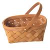 ABOOFAN Portable Woven Storage Basket Medium Wood Chip Design Household Organizer for Living Bathroom Closets Playroom and Car Stylish Space Saver for Fruits Vegetables and Gifts view 1