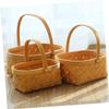 ABOOFAN Portable Woven Storage Basket Medium Wood Chip Design Household Organizer for Living Bathroom Closets Playroom and Car Stylish Space Saver for Fruits Vegetables and Gifts view 4
