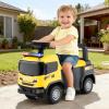 Licensed Scania Ride on Push Car by OLAKIDS, Toddler Sliding Walker with Siren Start-up Sound Under Seat Storage, Kids Foot-to-Floor Toys with Horn Lights Music for Boys Girls (Yellow) view 2