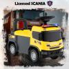 Licensed Scania Ride on Push Car by OLAKIDS, Toddler Sliding Walker with Siren Start-up Sound Under Seat Storage, Kids Foot-to-Floor Toys with Horn Lights Music for Boys Girls (Yellow) view 3