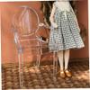 2Pcs 1:6 Scale Doll Furniture, Plastic Clear Mini Dollhouse Chair Miniature Armchair Modern Furniture Dollhouse Accessories Acrylic Chair view 2