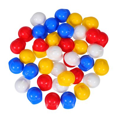 ABOOFAN 40pcs Miniature Construction Safety Hats Decorative Hard Helmets for Doll Accessories Cake Toppers Pet Photo Props Party Decorations