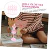 Abaodam 6Pcs Miniature Doll Dress Form Mannequin Stands for Displaying Doll Clothes Accessories Pink for Dollhouse Decoration and Creative Play view 4
