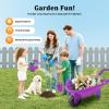 Kids Wheelbarrow with Garden Tool Set, 10 Pcs Outdoor Garden Kit for Toddlers & Children Ages 3+, Includes Wheelbarrow, Watering Can, Gloves, Apron Children's Gardening Tool Set (Purple) view 3