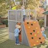 Cedar Wooden Outdoor Playhouse for Kids Age 3-8, Solid 2-Tier Playground for Backyard with Climbing Frame, Door, Windows, Picnic Bench, Childrens Toy Binoculars, Sandbox and Ladder (US Shipping) view 4