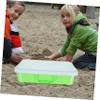 WOONEKY Portable Plastic Sandbox Storage Box with Lid Handheld Sand Tray for Outdoor Organization Sand Playset Container for Tidy and Stylish Storage Easy to Carry and Use Anywhere view 3
