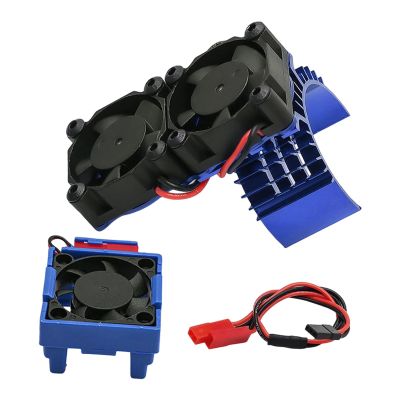 3340 RC Cooling Fan Double Fans High Performance Direct Replaces Motor Fan for 2WD/4WD Bandit Vxl-3S, Blue
