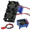 3340 RC Cooling Fan Double Fans High Performance Direct Replaces Motor Fan for 2WD/4WD Bandit Vxl-3S, Blue view 3