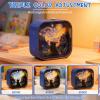 3D Wooden Puzzle Night Light DIY LED Art Lamp Kit for Adults Desk Decor Relaxing Craft Project Table Ornament and Unique Gift (Starry Cat) view 2