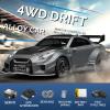 funnyndiy 1/43 Scale Alloy RC Drift Car with Adjustable Gyroscope, 2.4G 4WD 2 Driving Modes RC Racing Car with LED Lights, Desk Racer Model for Hobbyist view 3