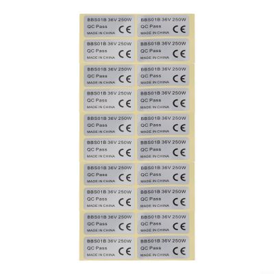 20 Pcs Electric Bicycle Stickers for BAFANG 36V 250W 48V 750W BBS01 BBS02 Motor Kit Silver PVC Waterproof Ebike Decal Labels Replacement Parts(36V 250W)