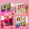MSKOLER Kids Kitchen Playset for Ages 3-6 4-8, Play Kitchen with Light, Sound and Spraying, Sink Toy Accessories, Cooking Stoves, Pretend Food Toys for Toddlers 3-5 Boys Girls 6-12 view 3