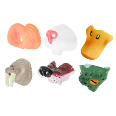 Beaupretty Animal Nose Mask for Halloween Cosplay Carnival Vinyl Animal Nose Props Including Pig Wolf Rabbit Frog Walrus Duck for Dress Up Party Accessory