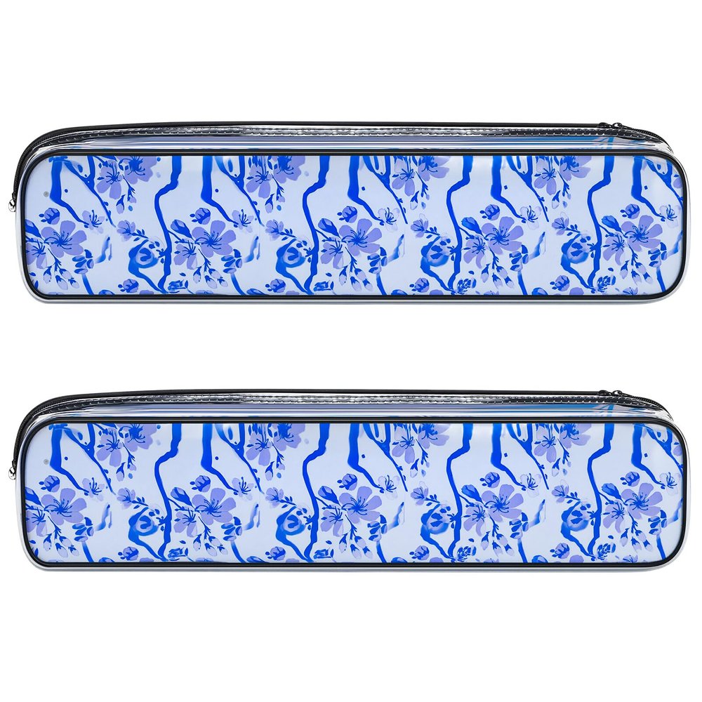 Clysee 2 Pcs Mahjong Tile Bag Mahjong Racks for Tiles and Pushers Waterproof Tile Zippered Case PVC Clear Mah Jong Gifts, Empty Bag Only, 20 x 4.5 x 2.5(Style 3)