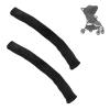 2pcs Baby Stroller Armrest Covers, 15.35x5.9in Universal Stroller Handle Protector Cover Replacement Removable Pushchair Handlebar Sleeves Practical Accessories (Black) view 1
