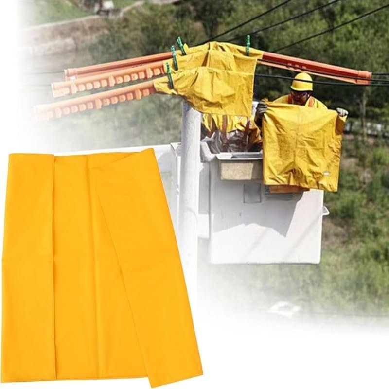 Electricity Work Insulation Blanket, Waterproof Insulating Protection Mats for Circuit Repair Electrician, Distribution Room Safety Kit,with Insulating Clamp(10KV - 100x100cm(39.4x39.4in))