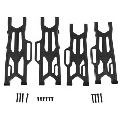 Alloy Aluminum Front & Rear Suspension Arms A-Arms Upgrade for 1/10 Kraton 4X4 4S V2 BLX, Outcast 4X4 4S V2 BLX RC Truck, 4pcs Replacement Parts #ARA330711#ARA330710 (Black)