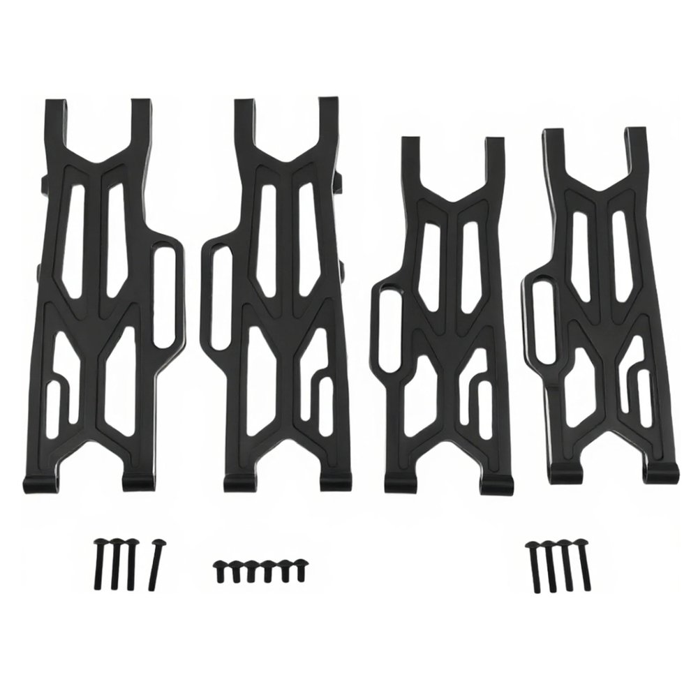 Alloy Aluminum Front & Rear Suspension Arms A-Arms Upgrade for 1/10 Kraton 4X4 4S V2 BLX, Outcast 4X4 4S V2 BLX RC Truck, 4pcs Replacement Parts #ARA330711#ARA330710 (Black)
