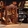 KERNOWO Book Nook Kit, DIY 3D Wooden Puzzles for Adults, Teens and Beginners, Miniature Tiny House Kit for Bookshelf Decor, Bookish Gift for Family, Friends, Book Lovers (Library) view 4