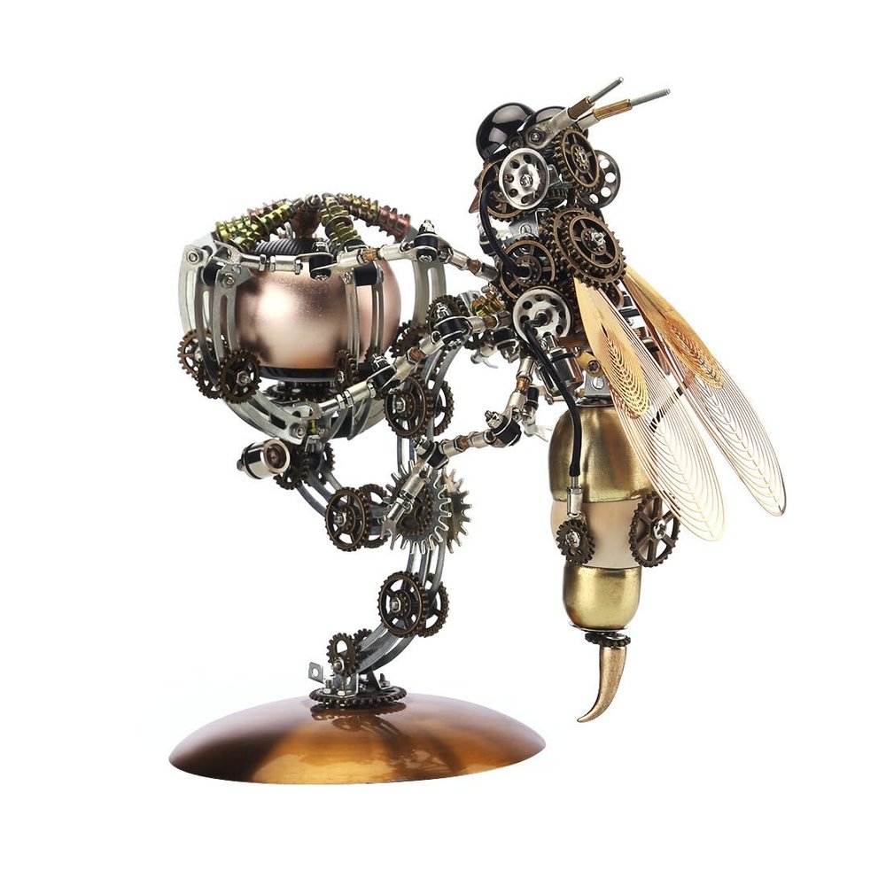 3D Metal Puzzles Mechanical Wasp Base Speaker - 627PCS Steampunk Model Kit, DIY Metal Puzzle Jigsaw Assembly Kits, Desk Ornament Kit Craft Toys for Adults(Wasp/Speaker)