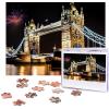 500 Piece Puzzle for Adults - Challenging Puzzle Personalized Photo Puzzles Wooden Puzzles Night London Tower Bridge Jigsaw Puzzle Ideal Gift for Birthdays, Weddings, 20.4" x 15" view 1