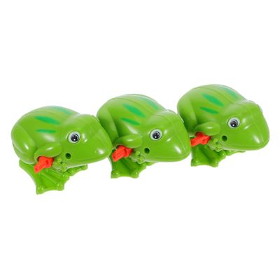 Beaupretty 3pcs Wind Up Frog for Plastic Clockwork Spring Jumping Gift Green for Tactile Skill Development and Imaginative Play