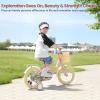 Kids Bike for Girls Ages 2-9 Years Old, 12 Inch Kids Bike with Training/Assist Wheels, Height Adjustable Doll Seat, Streamers and Basket, Boys Girls Bike, Pink view 3