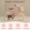 Kids Bike for Girls Ages 2-9 Years Old, 12 Inch Kids Bike with Training/Assist Wheels, Height Adjustable Doll Seat, Streamers and Basket, Boys Girls Bike, Pink view 4