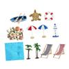 minkissy 12pcs Mini Beach Ornament Set Micro Landscape Dollhouse Decor with Shells Boats Lifebuoys Lightweight Miniature for Home Gardening Wedding Birthday Holiday Party Decorations view 1