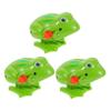 Toddmomy 3pcs Wind Up Frog Plastic Clockwork Jumping for Boys Fun Gift Bright Green Developmental Childrens Tactile Skill Enhancing view 1