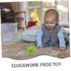 Toddmomy 3pcs Wind Up Frog Plastic Clockwork Jumping for Boys Fun Gift Bright Green Developmental Childrens Tactile Skill Enhancing view 3