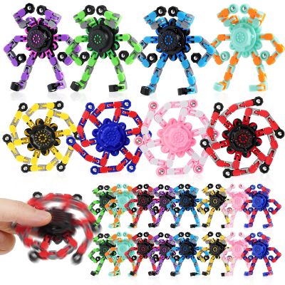 24PCS Transformable Fidget Spinners,Valentines Day Gifts for Kids, Valentines Fidget Party Favors,Sensory Bulk Robot Fidget Stress Relief Toys for Kids Boys Girls 8-12,Valentine's Fidget Toys for Kids