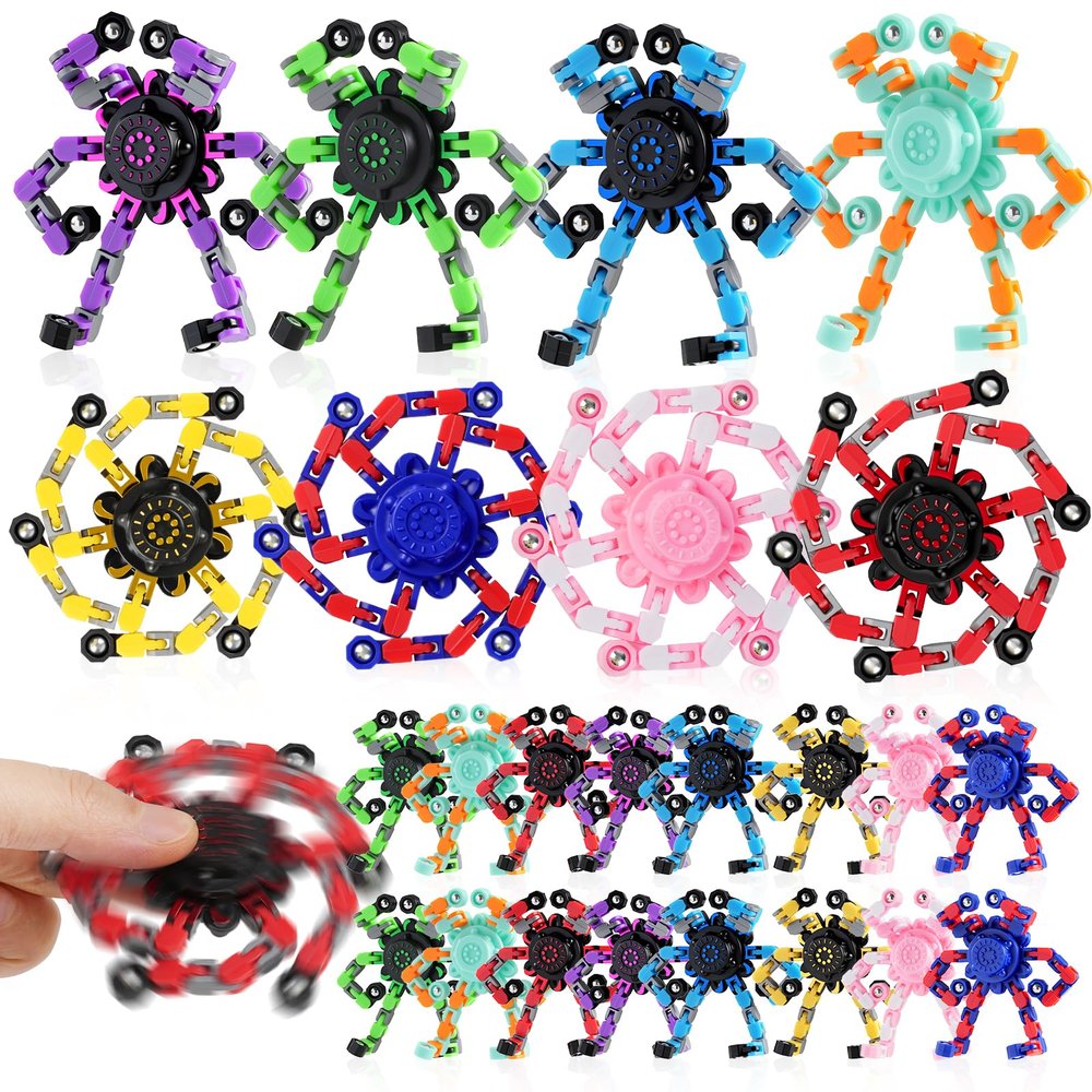 24PCS Transformable Fidget Spinners,Valentines Day Gifts for Kids, Valentines Fidget Party Favors,Sensory Bulk Robot Fidget Stress Relief Toys for Kids Boys Girls 8-12,Valentine's Fidget Toys for Kids