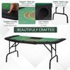 Beuiosda Green Felt Poker Table Foldable, 72" Blackjack Table for 7 Players with Dealer Spot, Casino Leisure Table with Cup Holder and Padded Rail for Card Games, Dominoes, Board Games (1) view 2