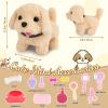 JIAJEGTGT Dog Plush - Walking Dog Plush Toys, Electronic Interactive Stuffed with Turtle Backpack, Cute Puppy Stuffed Animals Gifts for Kids Boys Girls view 2