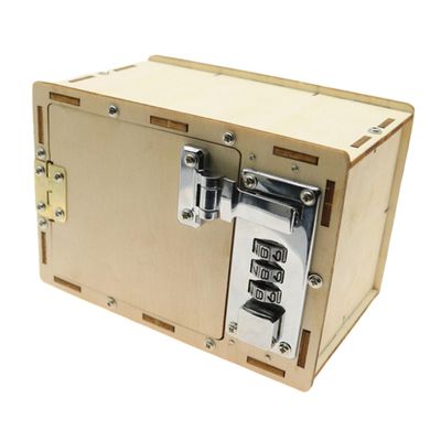 GALPADA DIY Mechanical Password Box for Safe Fine Polished Lockbox Kit for Parent Interaction Educational Puzzle Making Material Natural Wood Craft Project