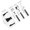Good little black cat Kids Knife, Fork and Spoon 3-Piece Set, Stainless Steel Safe Cutlery Set, Outdoor Portable Reusable Cutlery view 2